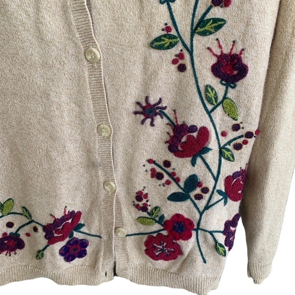 Alfred Dunner Floral Cardigan Sweater Women’s Size Large - Picture 4 of 5